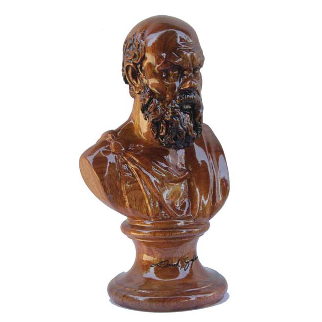 Busto Socrates em madeira