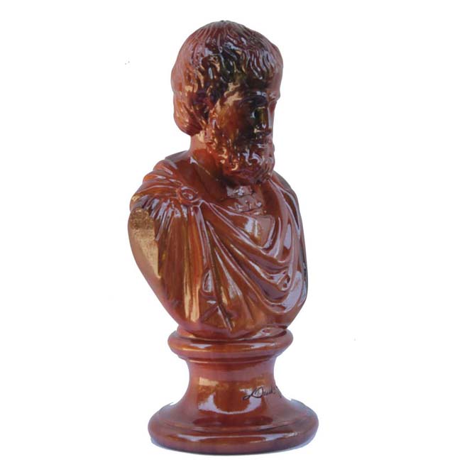 Busto Aristóteles em madeira