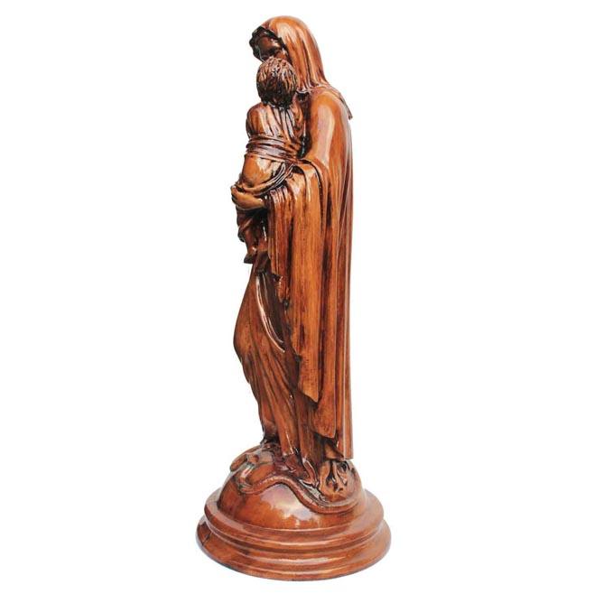 Ecultura Maria e menino Jesus em madeira