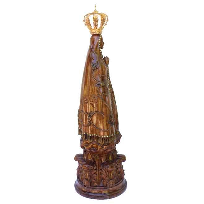 Escultura Nossa Senhora Aparecida em madeira