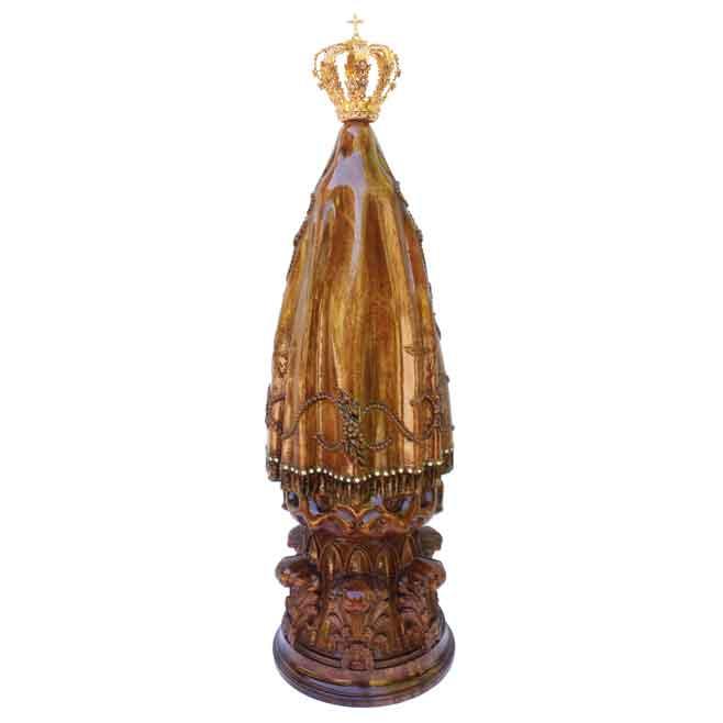 Escultura Nossa Senhora Aparecida em madeira
